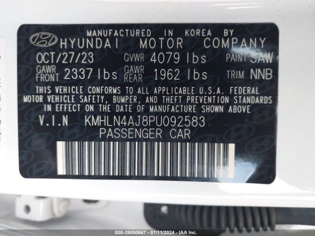 Photo 8 VIN: KMHLN4AJ8PU092583 - HYUNDAI ELANTRA 