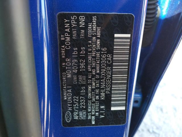 Photo 9 VIN: KMHLN4AJXNU030616 - HYUNDAI ELANTRA LI 