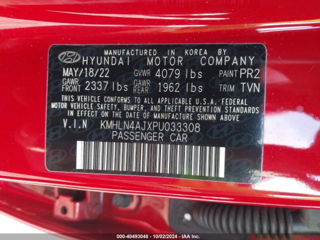 Photo 8 VIN: KMHLN4AJXPU033308 - HYUNDAI ELANTRA 