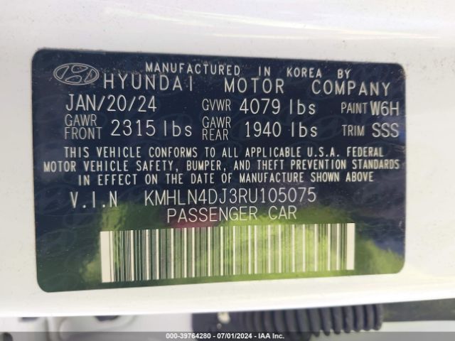 Photo 8 VIN: KMHLN4DJ3RU105075 - HYUNDAI ELANTRA 