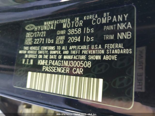 Photo 8 VIN: KMHLP4AG1NU300508 - HYUNDAI ELANTRA 