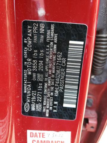 Photo 12 VIN: KMHLP4AG2MU171662 - HYUNDAI ELANTRA LI 