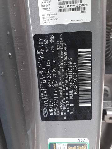 Photo 11 VIN: KMHLP4AG2MU171886 - HYUNDAI ELANTRA LI 