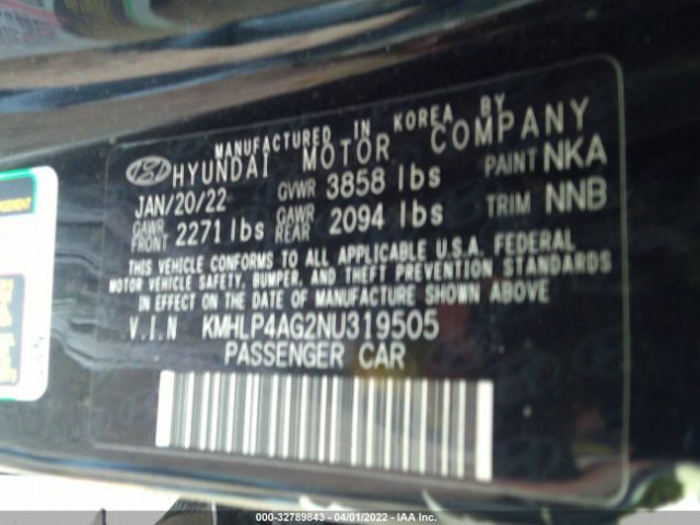 Photo 8 VIN: KMHLP4AG2NU319505 - HYUNDAI ELANTRA 