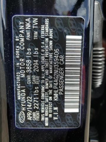 Photo 12 VIN: KMHLP4AG2NU359406 - HYUNDAI ELANTRA 