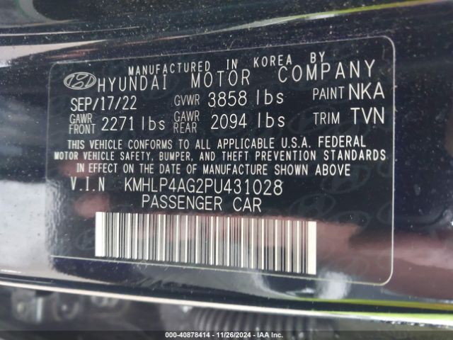 Photo 8 VIN: KMHLP4AG2PU431028 - HYUNDAI ELANTRA 