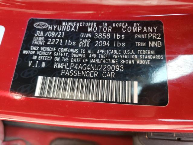 Photo 9 VIN: KMHLP4AG4NU229093 - HYUNDAI ELANTRA LI 