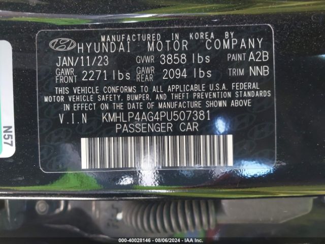 Photo 8 VIN: KMHLP4AG4PU507381 - HYUNDAI ELANTRA 