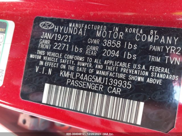 Photo 8 VIN: KMHLP4AG5MU139935 - HYUNDAI ELANTRA 