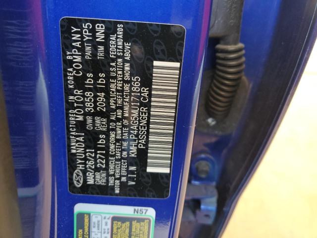 Photo 12 VIN: KMHLP4AG5MU171865 - HYUNDAI ELANTRA 