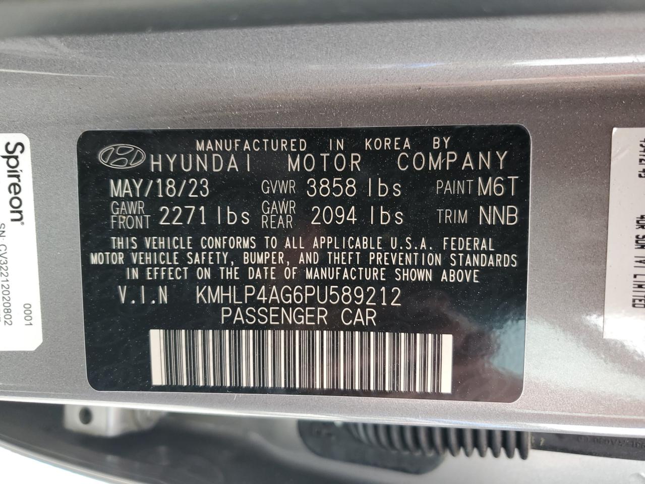 Photo 12 VIN: KMHLP4AG6PU589212 - HYUNDAI ELANTRA 