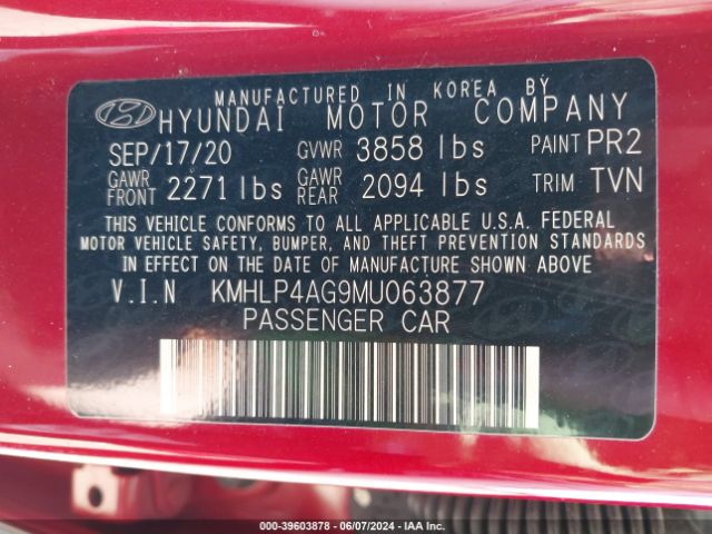 Photo 8 VIN: KMHLP4AG9MU063877 - HYUNDAI ELANTRA 