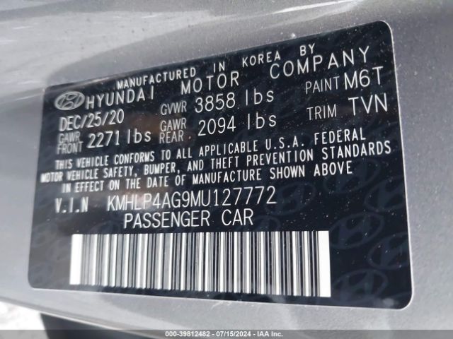 Photo 8 VIN: KMHLP4AG9MU127772 - HYUNDAI ELANTRA 