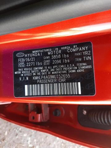 Photo 9 VIN: KMHLP4AG9MU152655 - HYUNDAI ELANTRA LI 