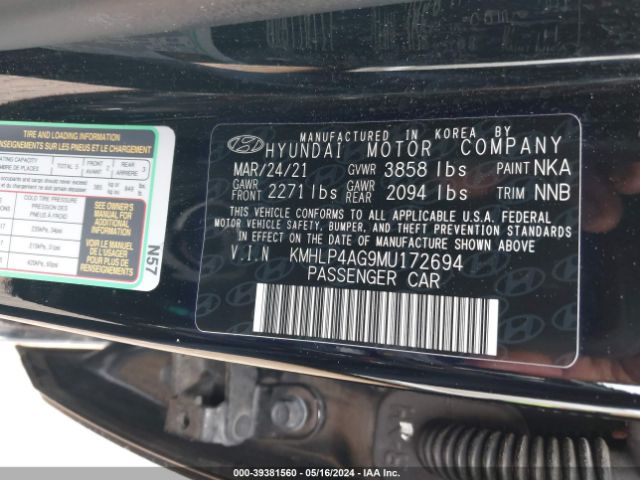 Photo 8 VIN: KMHLP4AG9MU172694 - HYUNDAI ELANTRA 