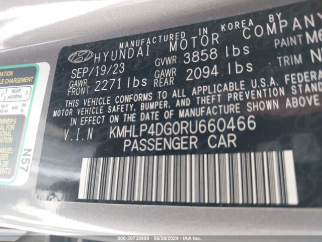 Photo 8 VIN: KMHLP4DG0RU660466 - HYUNDAI ELANTRA 