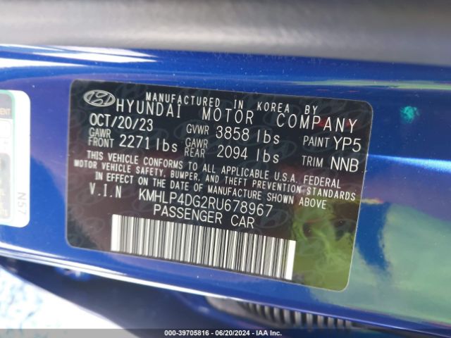 Photo 8 VIN: KMHLP4DG2RU678967 - HYUNDAI ELANTRA 