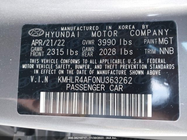 Photo 8 VIN: KMHLR4AF0NU363262 - HYUNDAI ELANTRA 