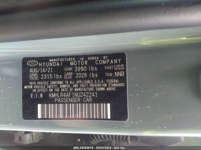 Photo 8 VIN: KMHLR4AF1NU242241 - HYUNDAI ELANTRA 