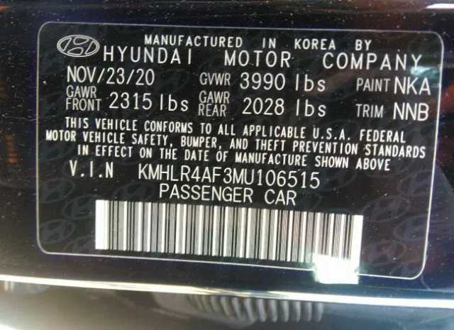 Photo 8 VIN: KMHLR4AF3MU106515 - HYUNDAI ELANTRA 