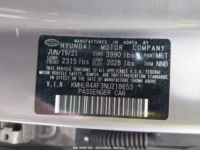 Photo 8 VIN: KMHLR4AF3NU218653 - HYUNDAI ELANTRA 