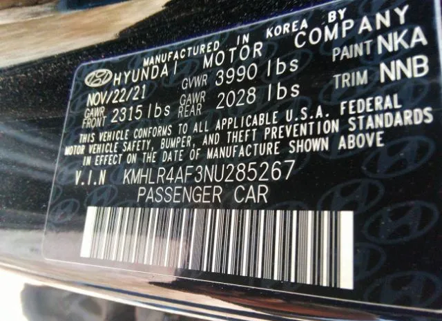 Photo 8 VIN: KMHLR4AF3NU285267 - HYUNDAI ELANTRA 