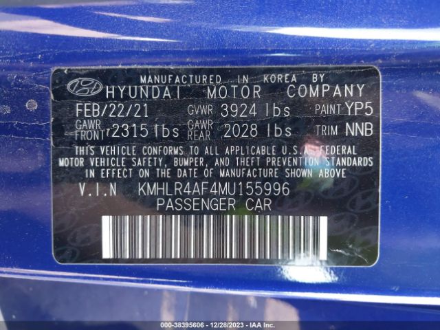 Photo 8 VIN: KMHLR4AF4MU155996 - HYUNDAI ELANTRA 