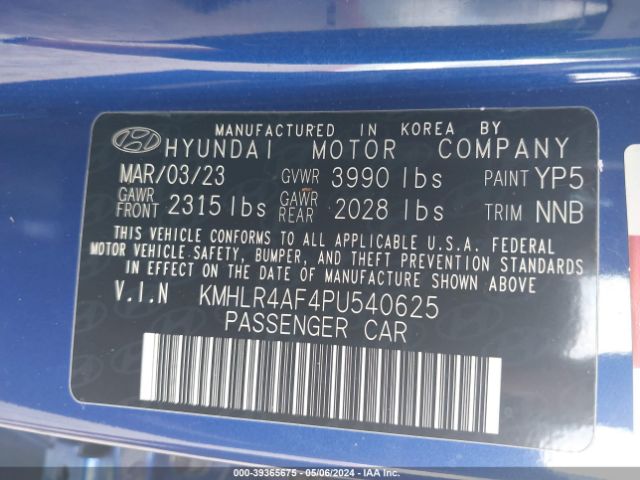 Photo 8 VIN: KMHLR4AF4PU540625 - HYUNDAI ELANTRA 