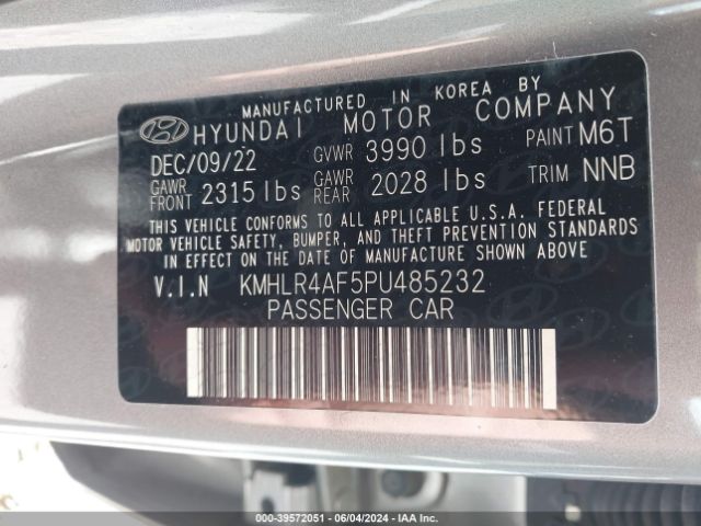 Photo 8 VIN: KMHLR4AF5PU485232 - HYUNDAI ELANTRA 