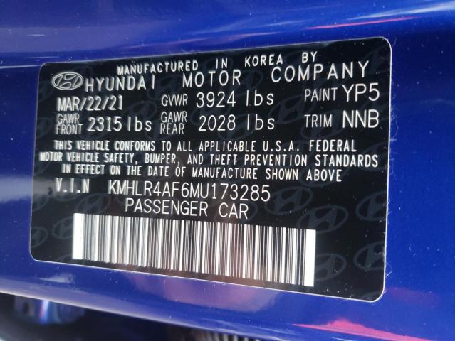 Photo 9 VIN: KMHLR4AF6MU173285 - HYUNDAI ELANTRA N 