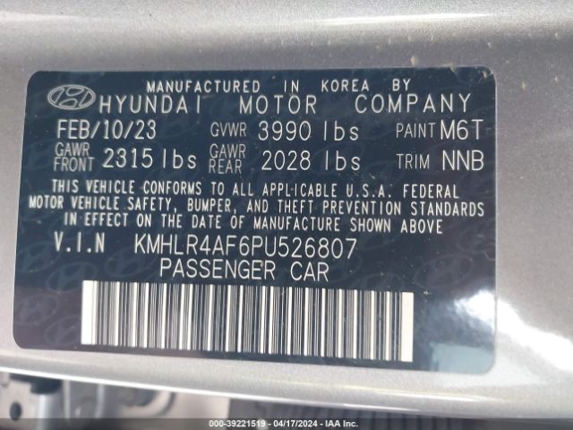 Photo 8 VIN: KMHLR4AF6PU526807 - HYUNDAI ELANTRA 