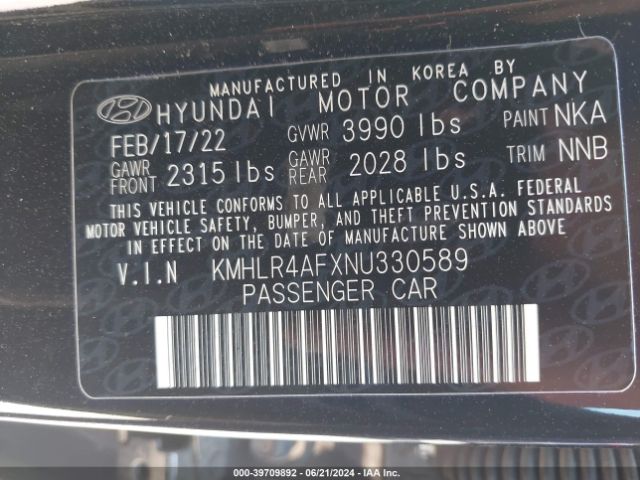 Photo 8 VIN: KMHLR4AFXNU330589 - HYUNDAI ELANTRA 