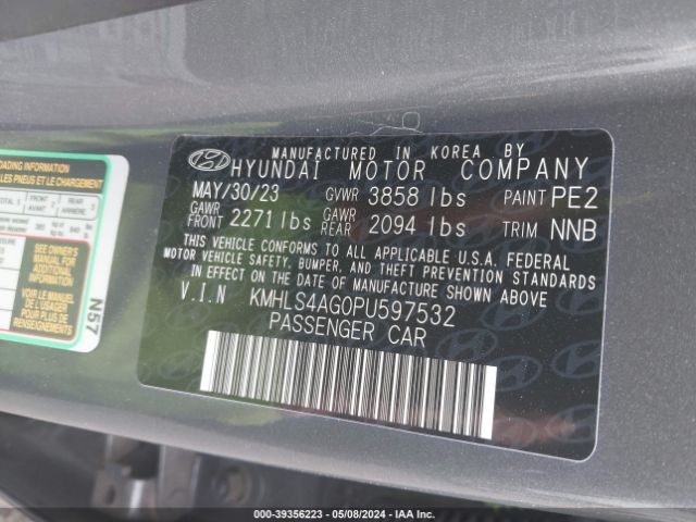 Photo 8 VIN: KMHLS4AG0PU597532 - HYUNDAI ELANTRA 