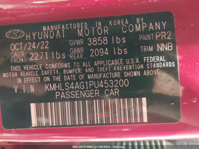 Photo 8 VIN: KMHLS4AG1PU453200 - HYUNDAI ELANTRA 