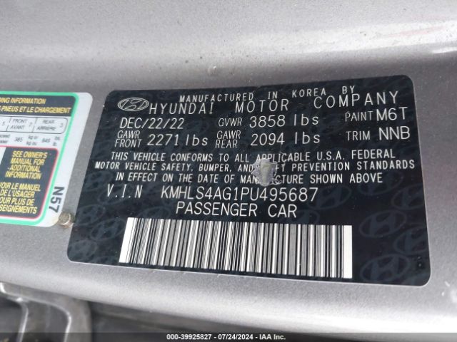 Photo 8 VIN: KMHLS4AG1PU495687 - HYUNDAI ELANTRA 