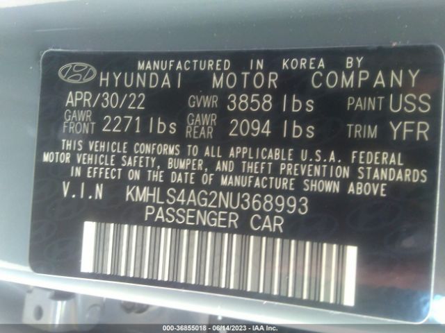 Photo 8 VIN: KMHLS4AG2NU368993 - HYUNDAI ELANTRA 