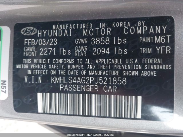 Photo 8 VIN: KMHLS4AG2PU521858 - HYUNDAI ELANTRA 