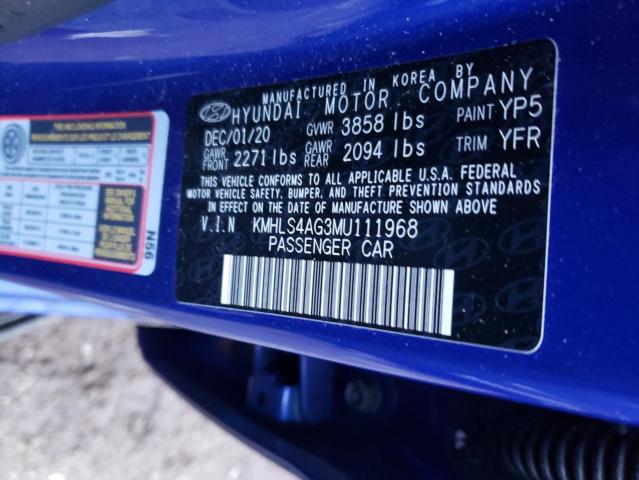 Photo 12 VIN: KMHLS4AG3MU111968 - HYUNDAI ELANTRA SE 