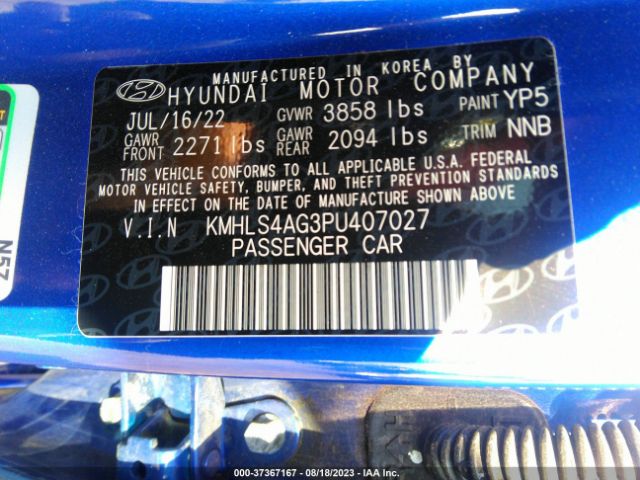 Photo 8 VIN: KMHLS4AG3PU407027 - HYUNDAI ELANTRA 