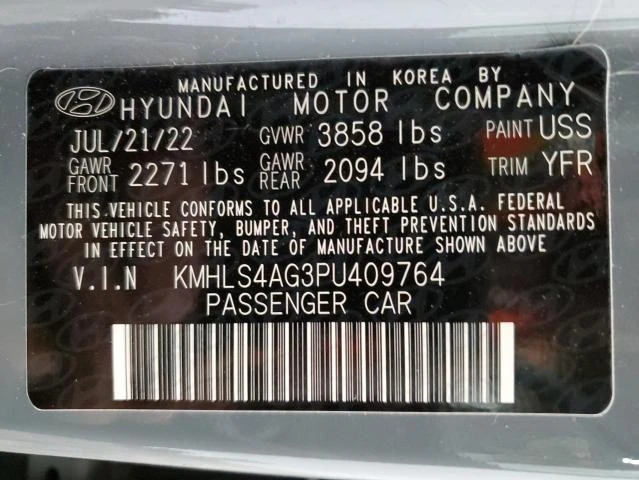 Photo 11 VIN: KMHLS4AG3PU409764 - HYUNDAI ELANTRA SE 