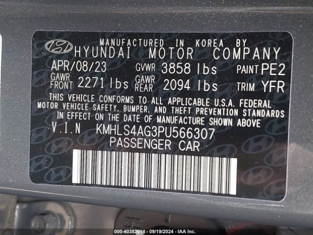 Photo 8 VIN: KMHLS4AG3PU566307 - HYUNDAI ELANTRA 