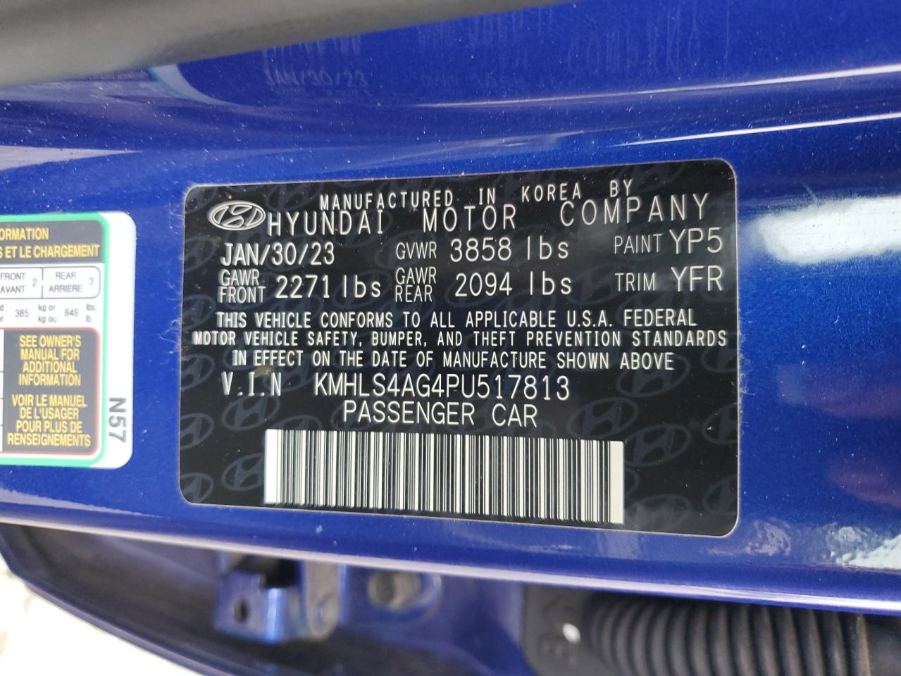 Photo 11 VIN: KMHLS4AG4PU517813 - HYUNDAI ELANTRA 