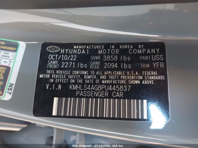 Photo 8 VIN: KMHLS4AG8PU445837 - HYUNDAI ELANTRA 