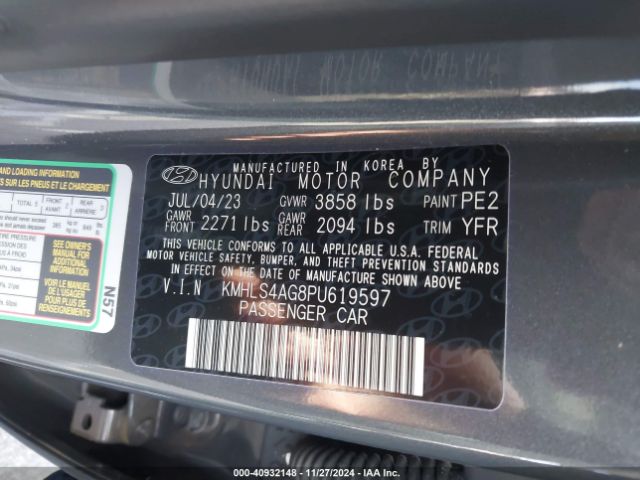 Photo 8 VIN: KMHLS4AG8PU619597 - HYUNDAI ELANTRA 