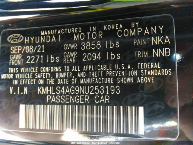 Photo 8 VIN: KMHLS4AG9NU253193 - HYUNDAI ELANTRA 