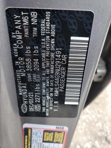 Photo 11 VIN: KMHLS4AG9NU291491 - HYUNDAI ELANTRA SE 