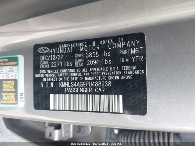 Photo 8 VIN: KMHLS4AG9PU488938 - HYUNDAI ELANTRA 