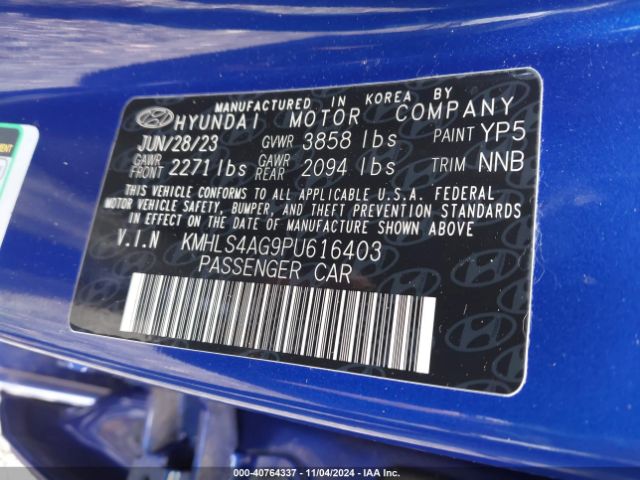 Photo 8 VIN: KMHLS4AG9PU616403 - HYUNDAI ELANTRA 