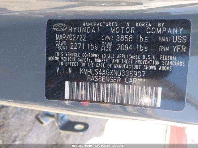 Photo 8 VIN: KMHLS4AGXNU336907 - HYUNDAI ELANTRA 