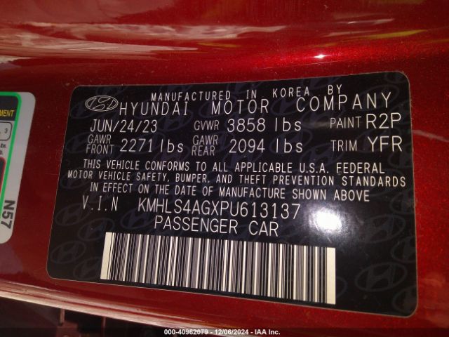 Photo 8 VIN: KMHLS4AGXPU613137 - HYUNDAI ELANTRA 